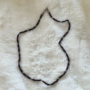 Purple beaded artisan necklace